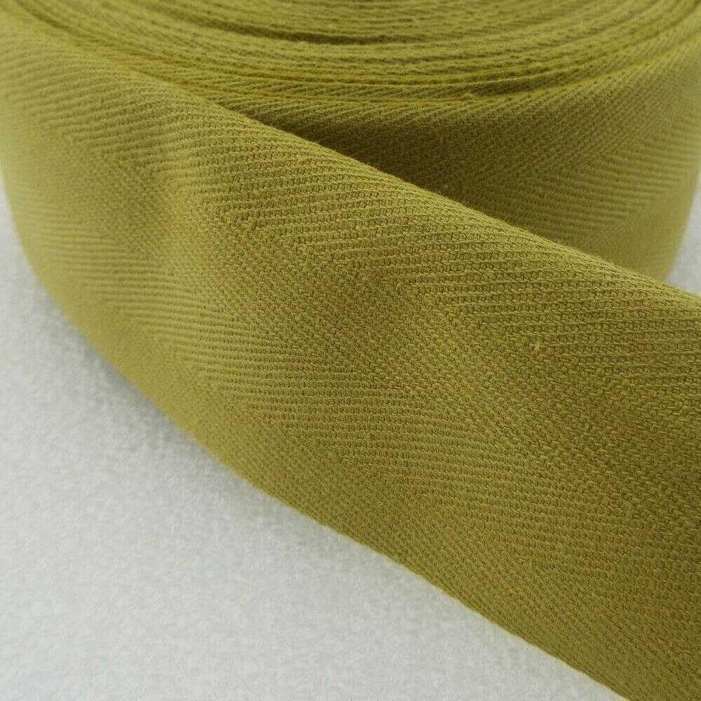 30mm Pure Cotton Herringbone Twill Tape Binding 37 Colours 1 2 4 8+ Metres 304D, 058 Olive Khaki Green, 1 Metre