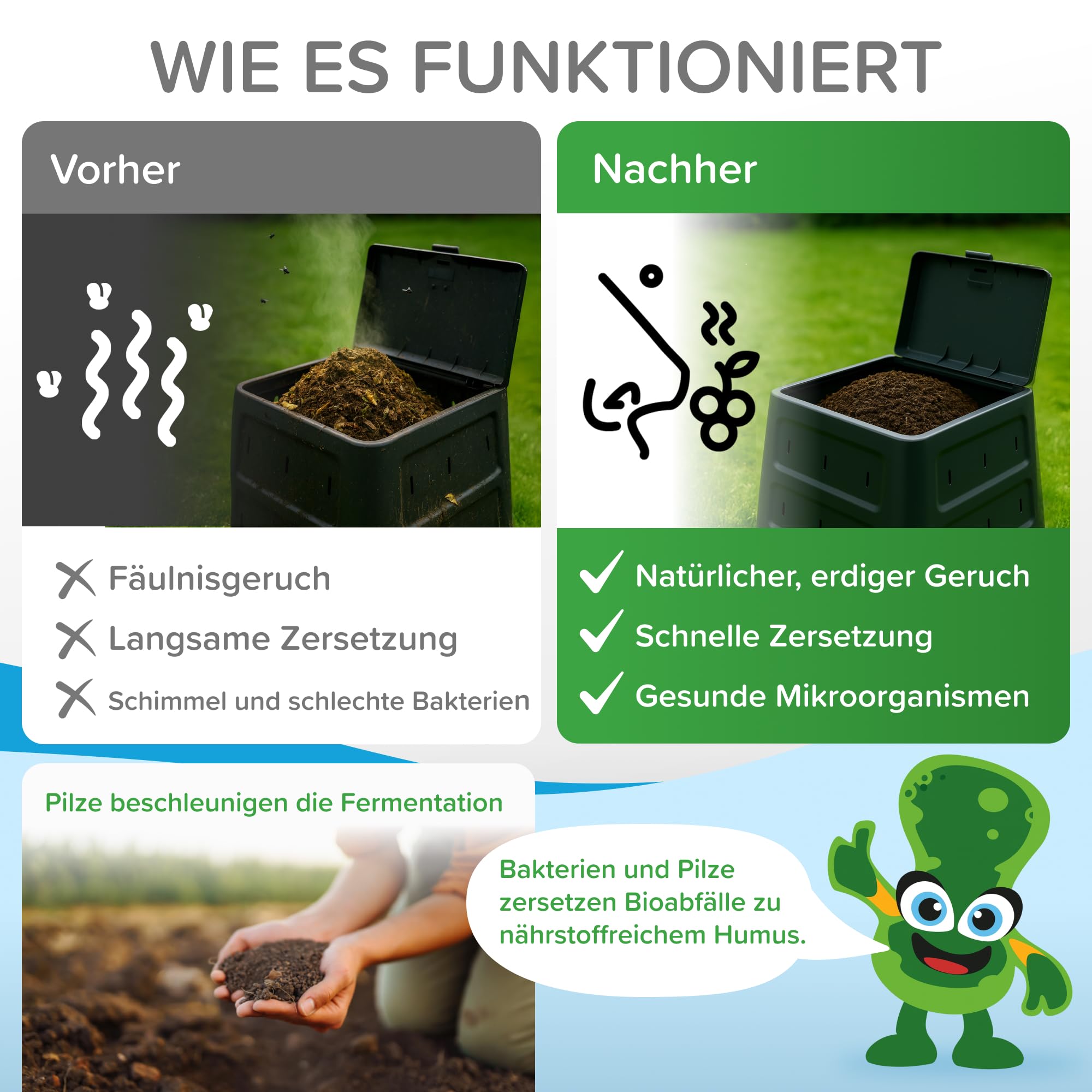No.4 Bioenzymatischer Reiniger für Ihren KOMPOST (Kompostbeschleuniger) 500g - 1 Stück