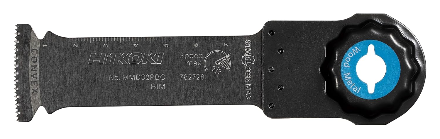 HiKOKI 0078-2728 Multi-Tool Blade MMD32PBC Starlock Max Starlock Max Blade Width 1.3 x 3.1 inches (32 x 80 mm) Replacement Blade for Wood and Metal