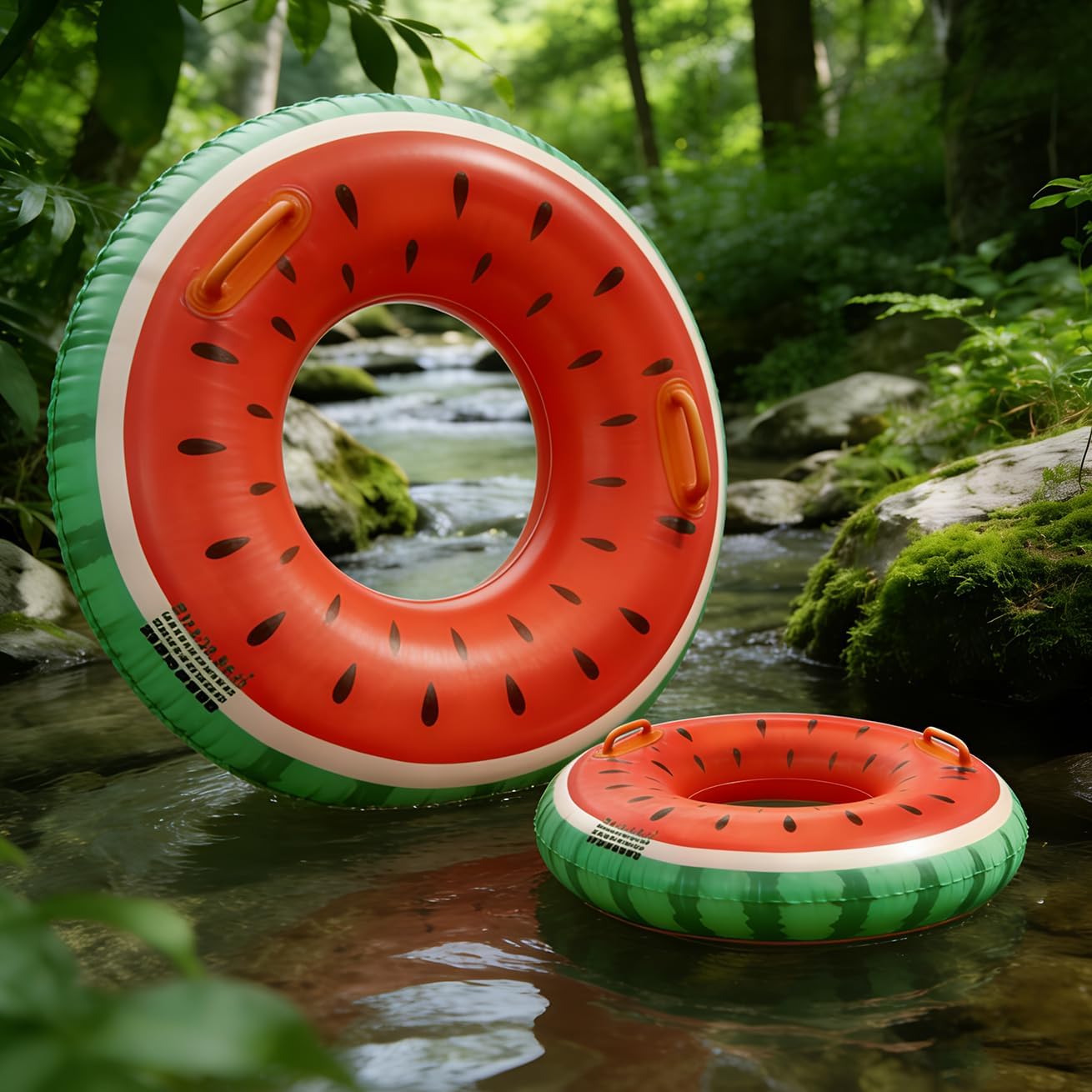 2PCS 47"+30" Fruit Floats for Adults Rings Pool Float Large Swim Ring for Adults,30 Inch+47Inch Classic Striped Teens Adult Inner Tubes Summer Beach Bachelorette Party
