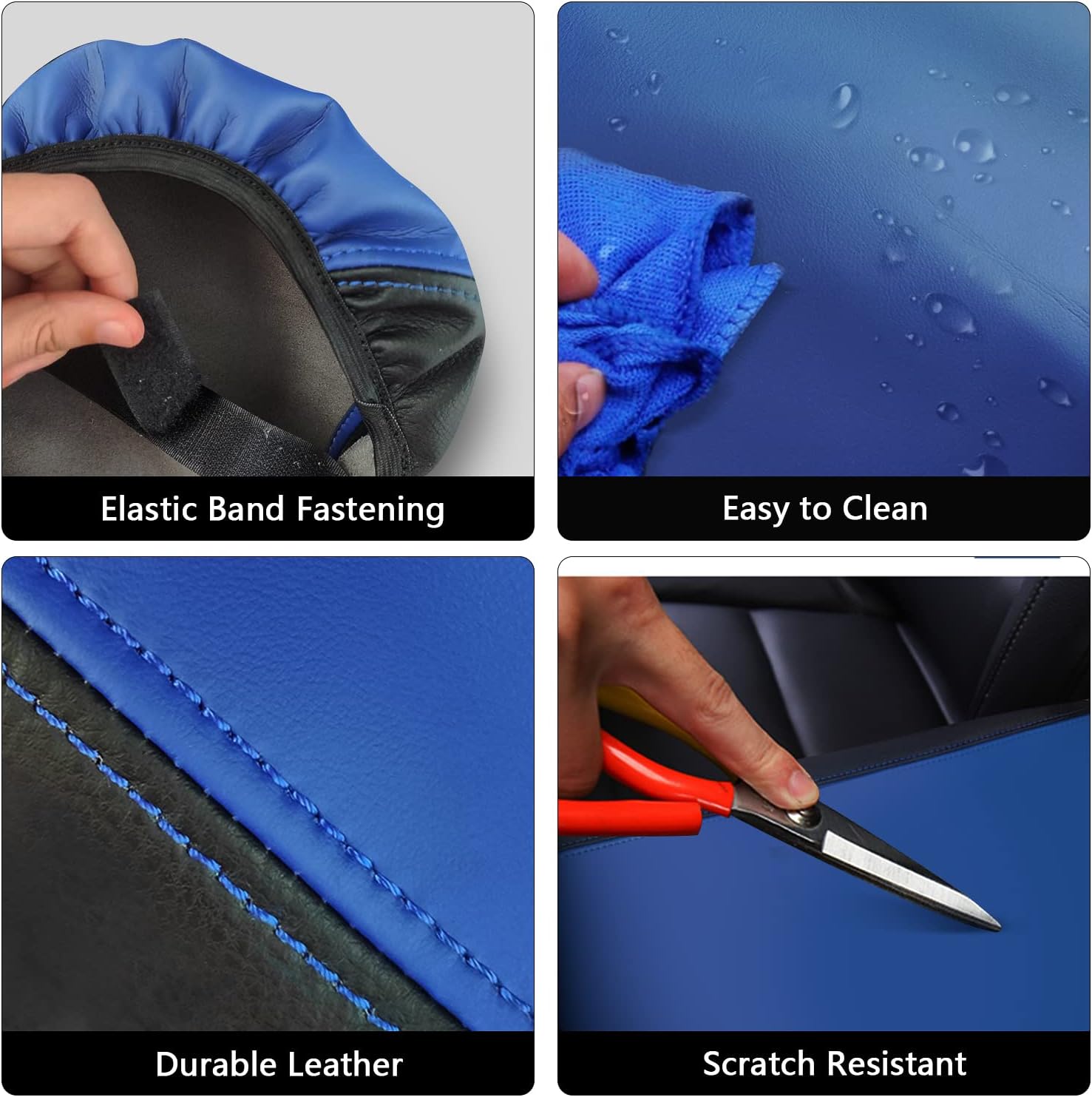 Center Console Cover Suitable for Toyota Camry 2018-2023 2024 Microfiber Leather Armrest Cover Automotive Accessories (Black & Blue Leather) image 3