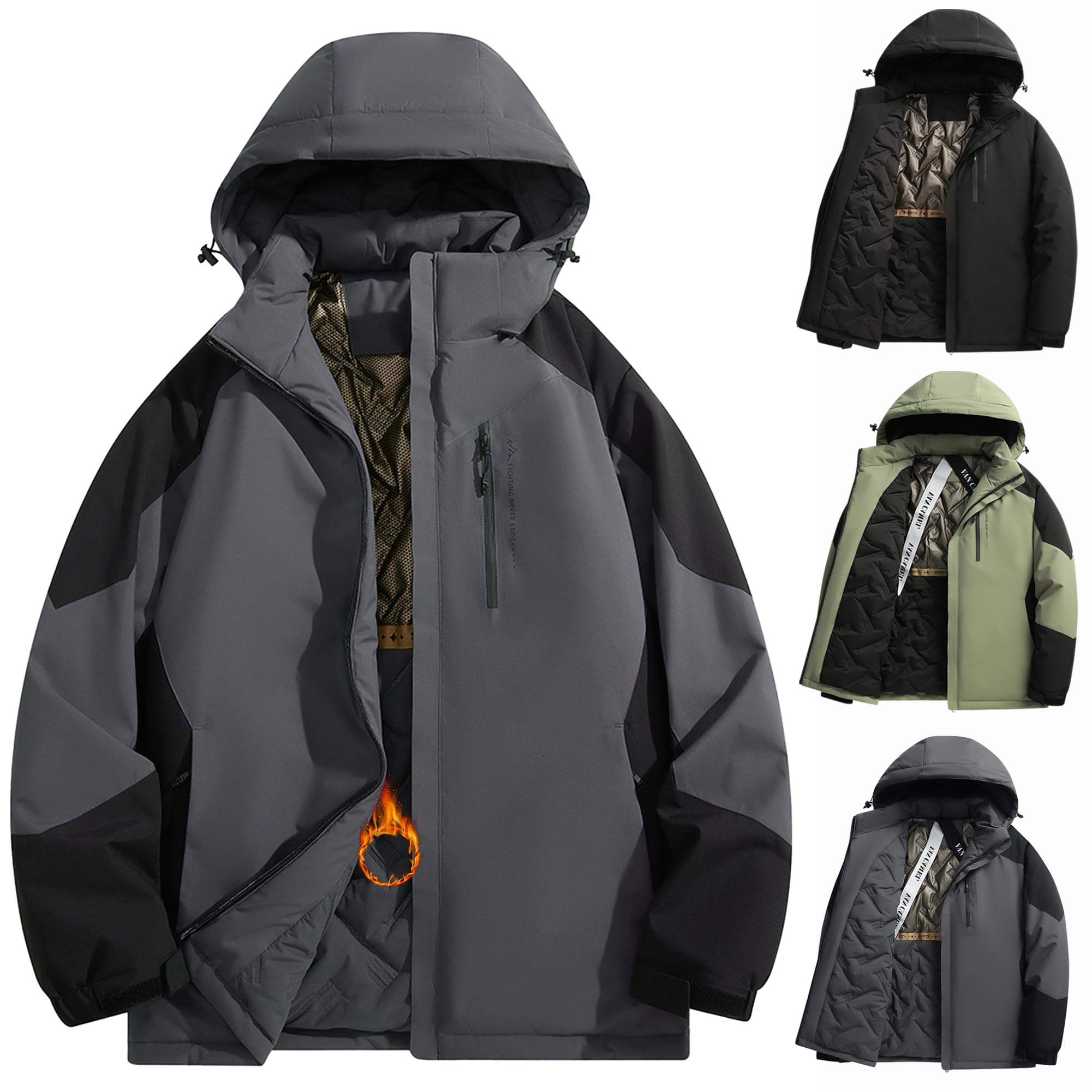 [Ｋａｙｉｙａｓｕ] ダウンジャケット メンズ フード付き 冬服 アウター 防寒ジャケット ダウン アウトウェア 中綿 ウインドブレーカー 大きいサイズ カジュアル 防風 暖かい アウトドア 登山