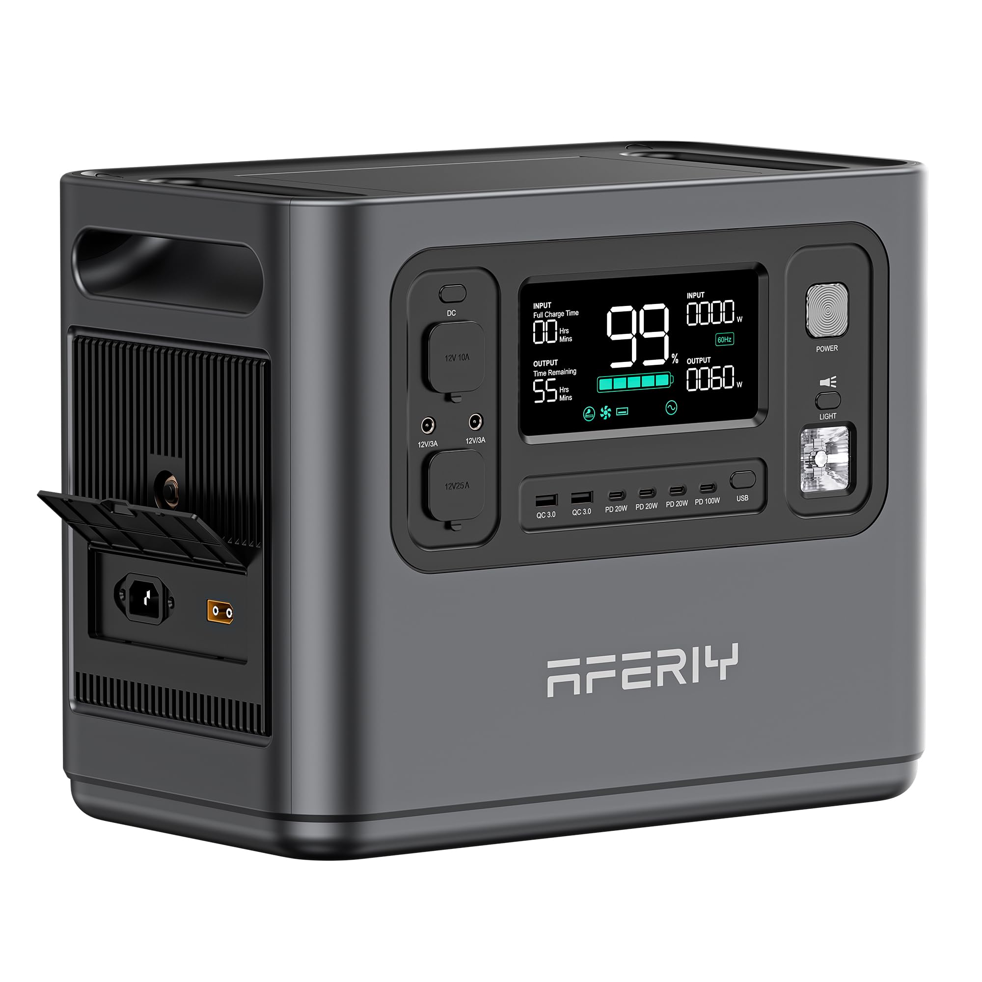 AFERIY 1200W (2400W Surge) Portable Power Station, 10ms Switch-Over UPS, Fully Charged in 1.5 Hours, with 960Wh LiFePO4 Battery, 14 Output Ports Solar Generator for Camping,RV,Emergency Backup