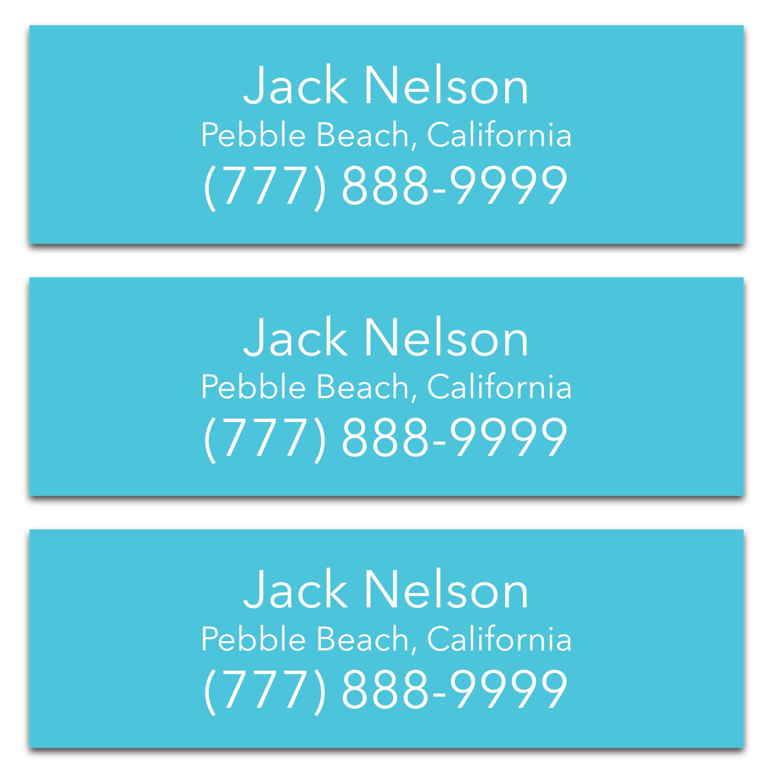 Personalized Golf Club Name Labels (30 Labels) - Custom Waterproof Name Stickers for Golf Clubs (Light Blue with White Text)