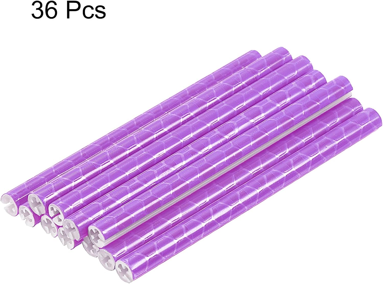 HARFINGTON 36pcs Bike Reflective Spoke Skins 0.2" Plastic Bicycle Spoke Reflectors Spoke Covers Trim Wrap Wheel 360°Visibility for Road Mountain Bike Motorcycles Decoration, Purple