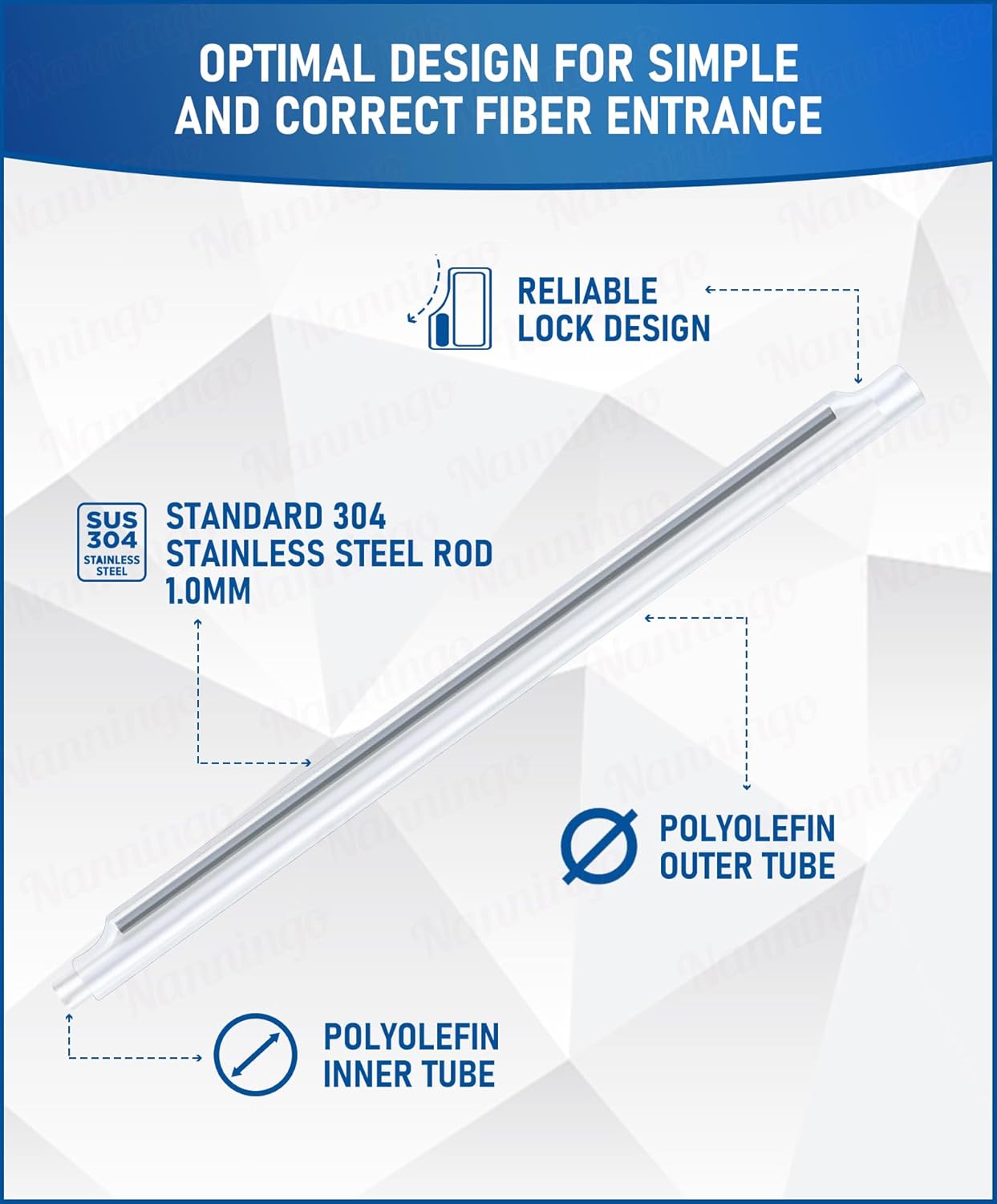 1000PCS Fiber Optic Fusion Splice Protection Sleeve, 60mm 2.4mm Dia After Shrink