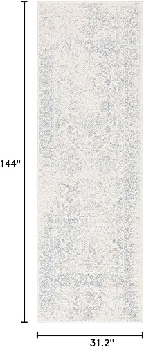 Miniatura 591 de Safavieh colección Adirondack - Alfombra de área, 6 x 9 pies, gris y azul, diseño oriental desgastado, no desprende pelusa, fácil cuidado, ideal