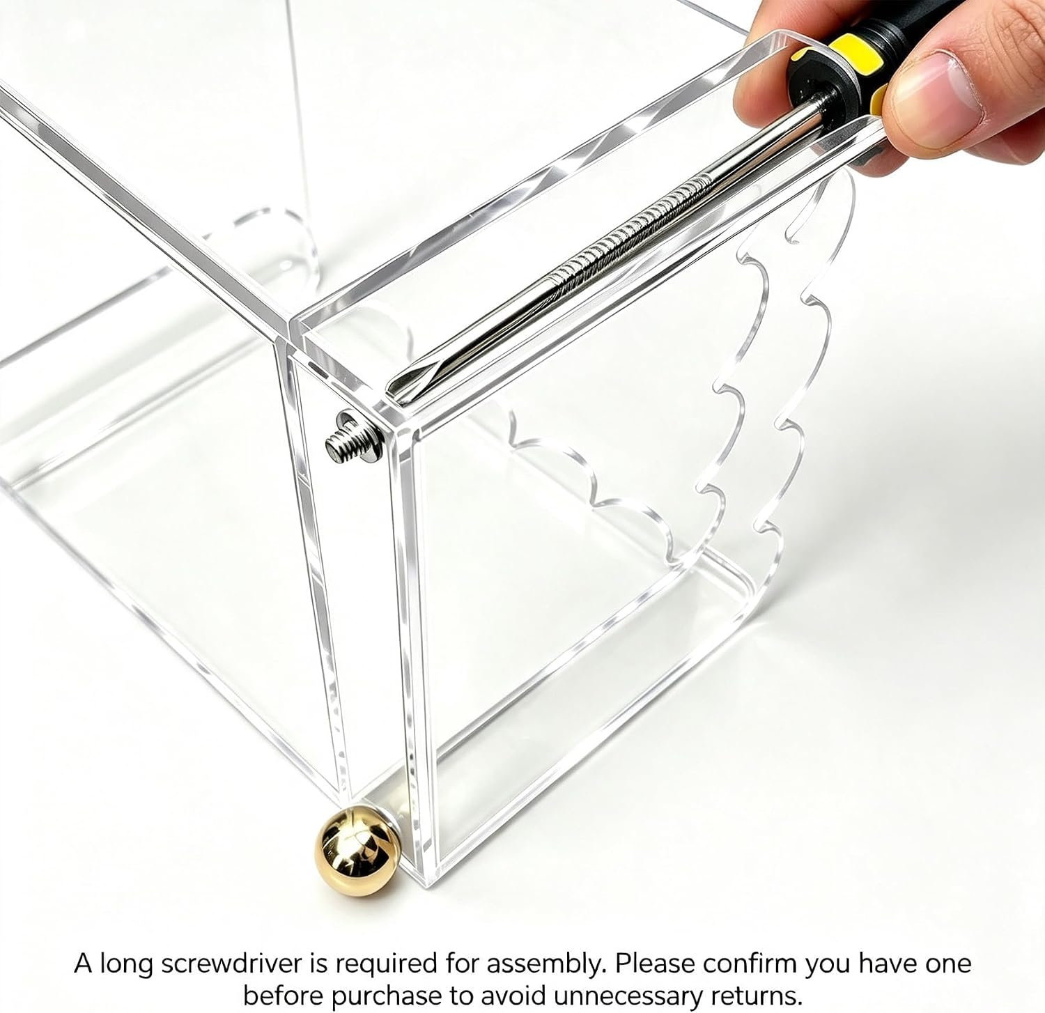 Scalloped Bar Napkin Holder Acrylic Napkin and Straw Holder for Bar Cocktail Napkin Caddy with Gold Feet 2 Compartments