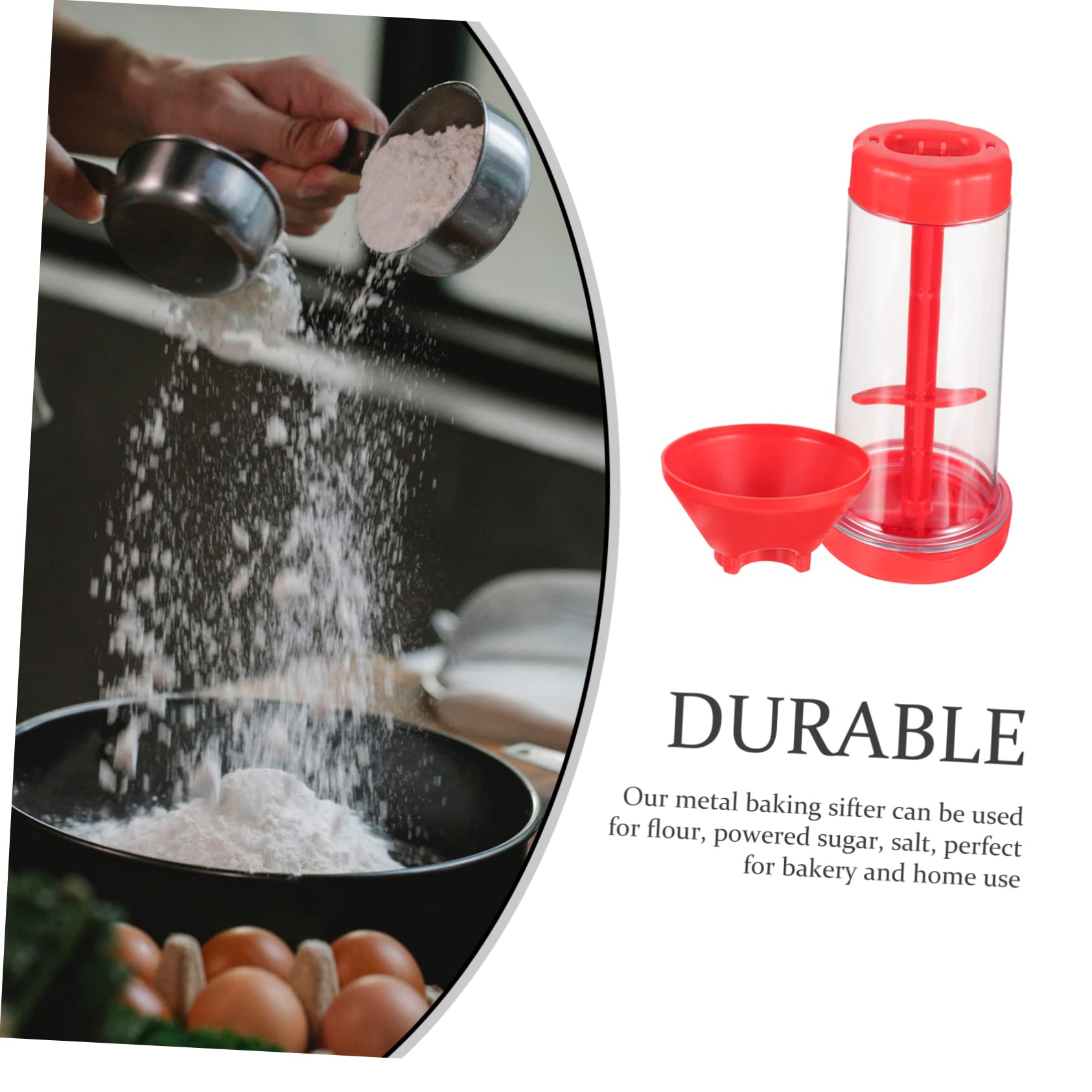 Cabilock Handheld Flour Sifter Rotating Sieve for Baking Kitchen Tool for Flour Sugar Cocoa Powder Easy to Clean Multi Functional Design for Home Baking