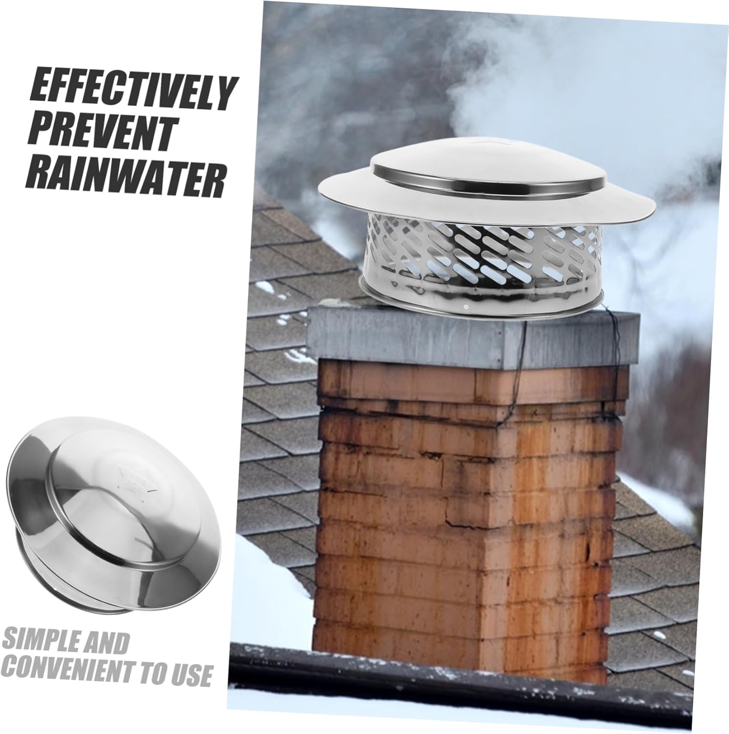 Stainless Steel Ventilation Chimney Cap Easy to Install Fit for Fireplaces and Stoves Construction
