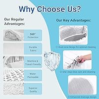 Vista 5 de Large Shoe Bag for Washing Machine, Two-Zone Design, 2 Mesh Pockets, One-Step Wash for Complete Cleaning, Durable Invisible Zipper Sneaker Laundry