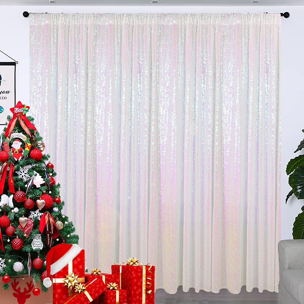 Partisout Sequin Backdrop Glitter Backdrops Panel 8ftx8ft Blackout Curtains for Graduation 2026 to Baby Shower Wedding Party Videos Photo Booth
