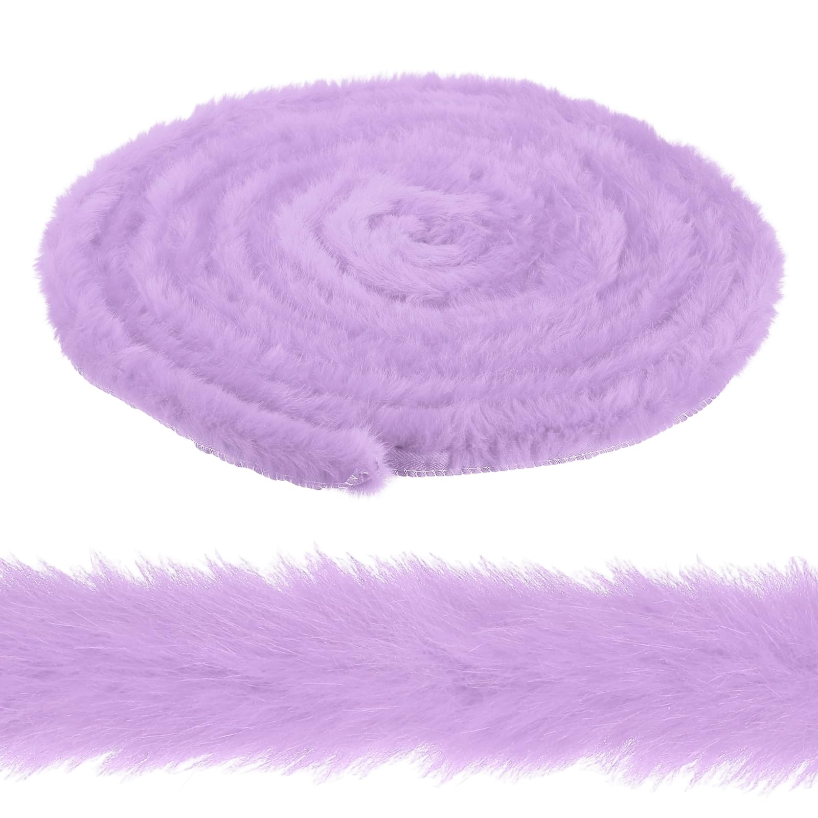 sourcing map 2 Inch x 6 Yards Faux Fur Ribbon Trim, Artificial Furry Ribbon Stripe, Craft Fur Trim for Sewing, Christmas Tree, Home Wedding Decoration, Party Supplies, Lavender
