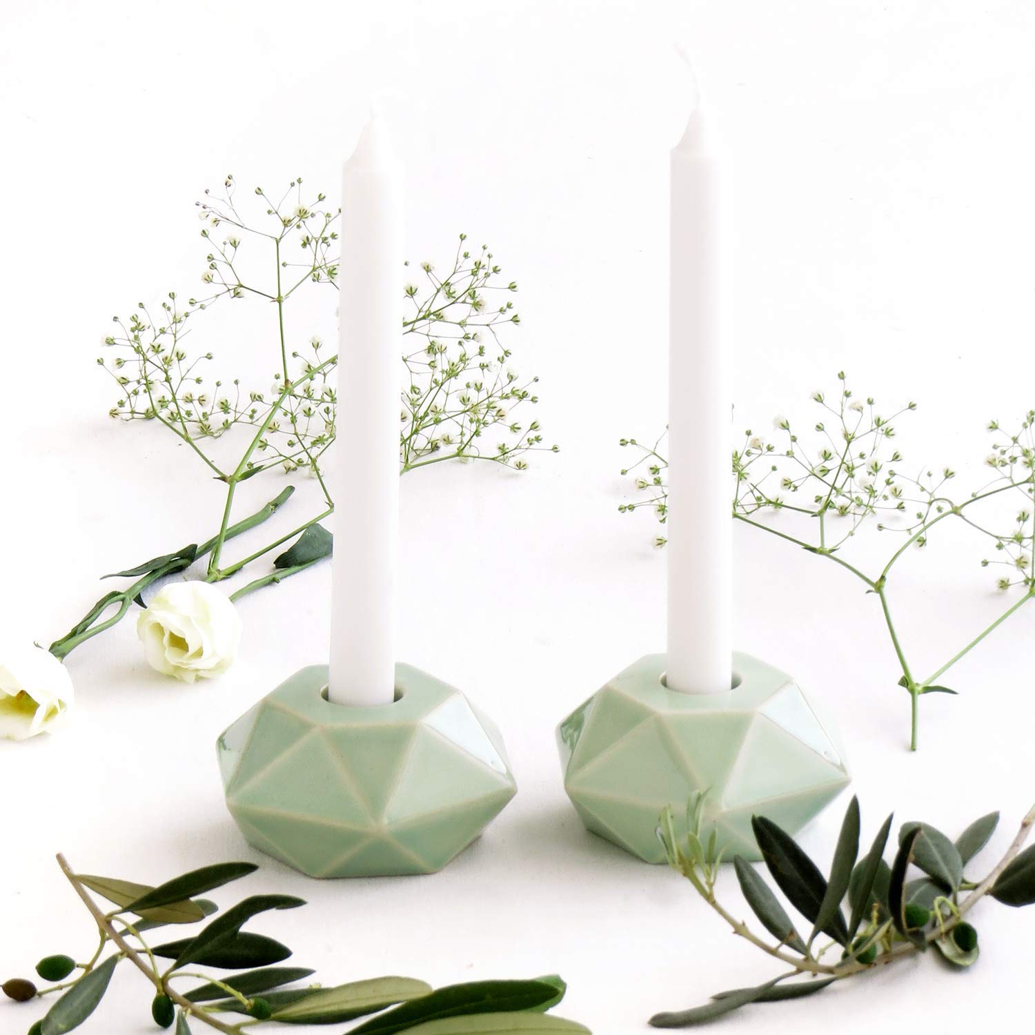 Bat Mitzvah Gift Handmade Shabbat Candlesticks, Modern