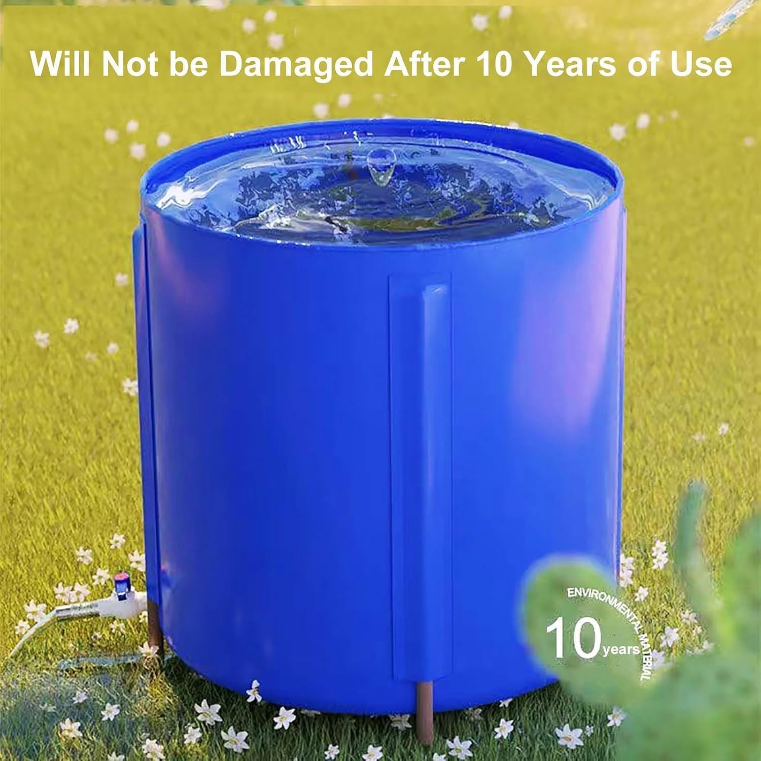 Barril de recogida de agua de lluvia, tanque de vejiga de agua portátil, bolsa de agua de gran capacidad con válvula de drenaje para jardín y estanque de peces sistema de cosecha