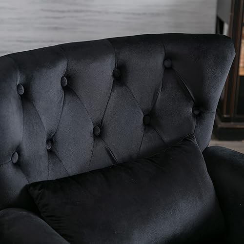 Miniatura 63 de Sillas de lectura Accent Midcentury - Sofá esquinero moderno y cómodo con respaldo copetudo para sala de estar, dormitorio, sala de recepción,