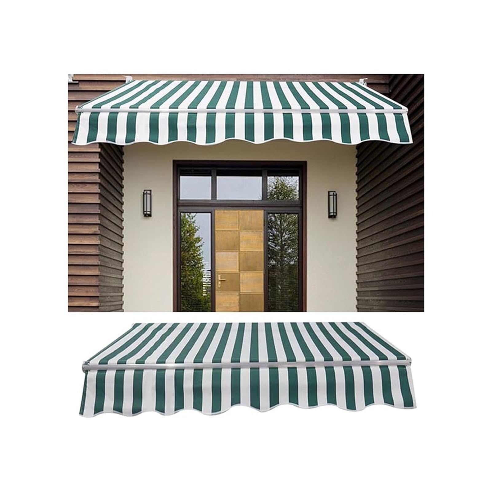 GJZQDKX Commercial Grade Manual Folding Awning - Green Outdoor Canopy Shelter for Patio, Window, Door - 100x80x80 cm Sunshade Protection for Terrace & Balcony