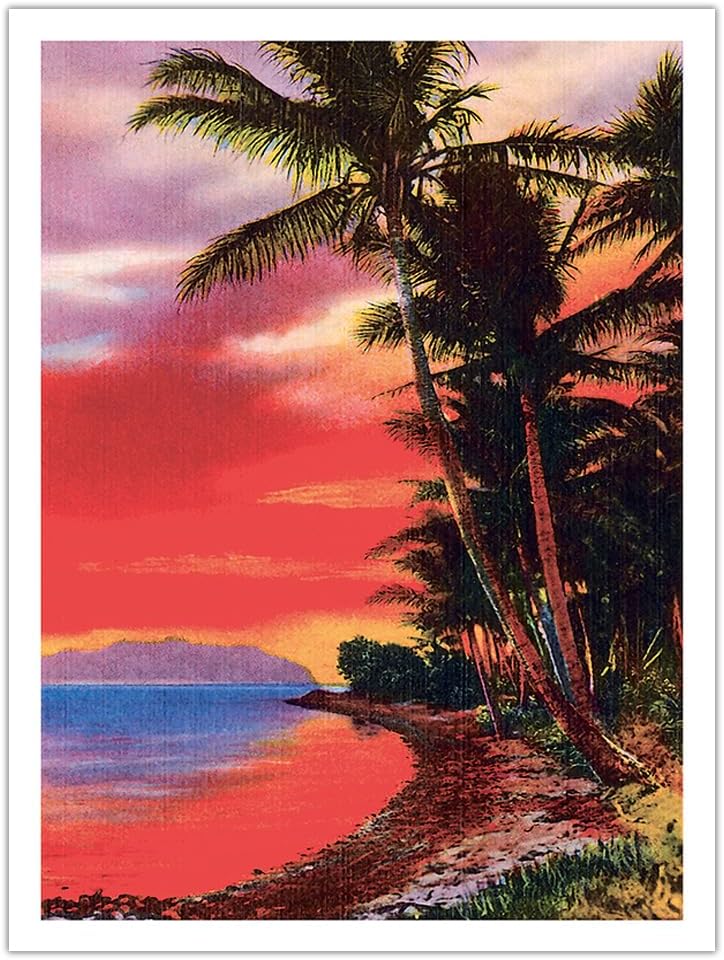 Isle O’ Dreams Hawaii - Vintage Hawaiian Color Postcard c.1930s - Bamboo Fine Art 290gsm Paper (Unframed) 12x16in