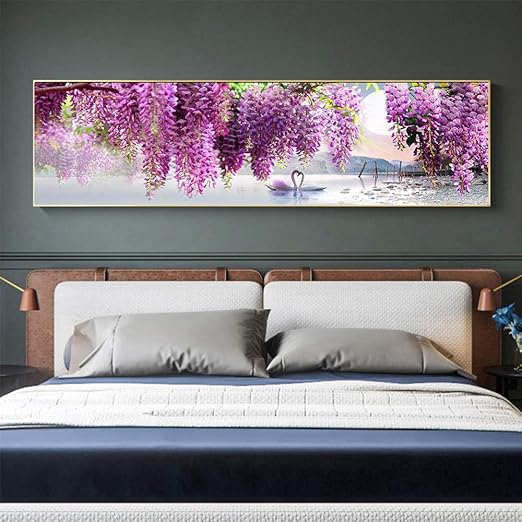 Amazon Jwjg藤の花 ポスタープリントスカンジナビアキャンバス絵画インテリア壁掛けクリエイティブウォールアートパネルリビングルームの装飾絵画モダン寝室家の装飾画40 1センチ フレームなし ウォールステッカー オンライン通販