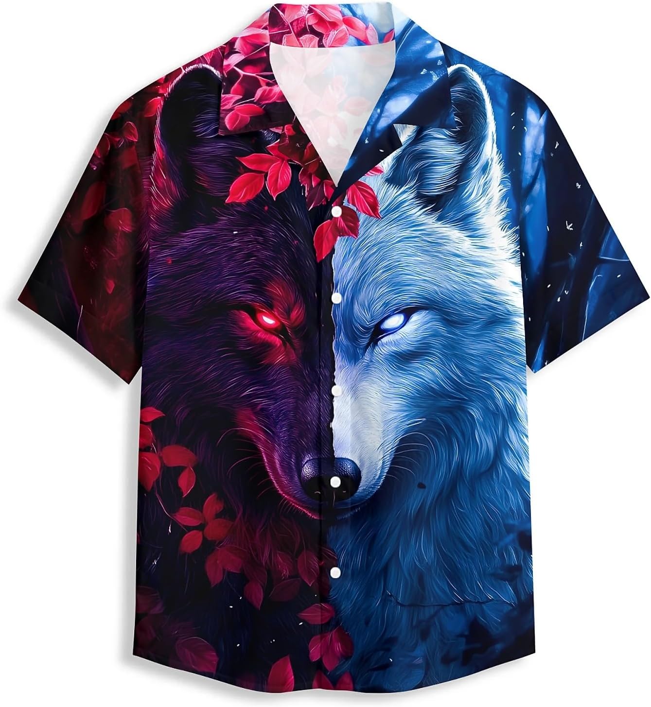Flame Phoenix Mens Funny Hawaiian Shirts Summer 3D Graphic Button Down Short Sleeve Tropical Holiday Beach Aloha Shirt Medium