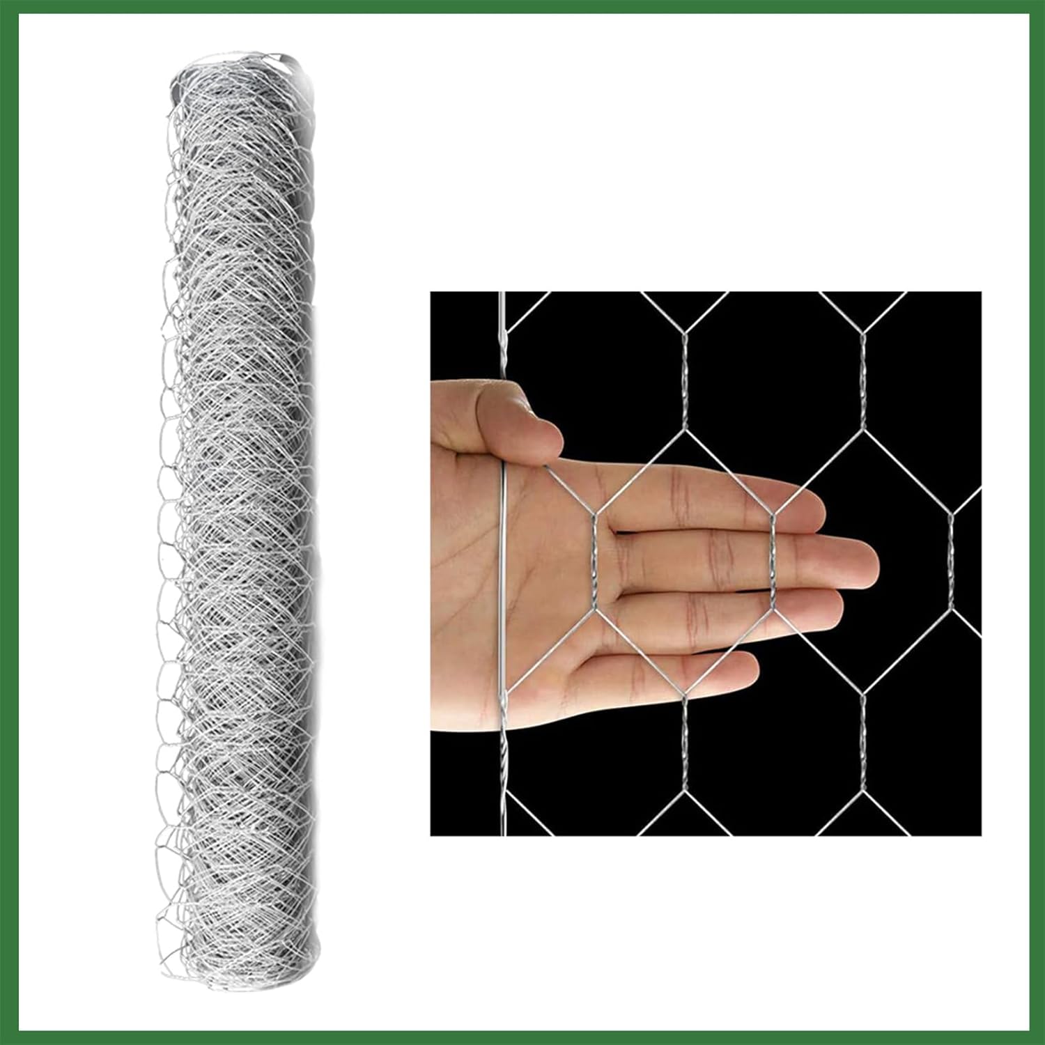6Ft x 150Ft 0.9mm 2In 72In Chicken Wire Netting Galvanized Wire Chicken Coop Mesh for Garden Fences Poultry Breeding Nets