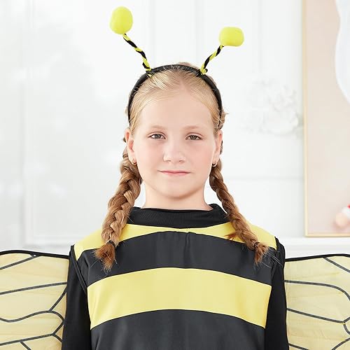 Miniatura 2 de BHMAWSRT Disfraz de abeja para mujer, disfraz de Halloween, diadema de alas de abeja, accesorios de Halloween, trajes familiares a juego