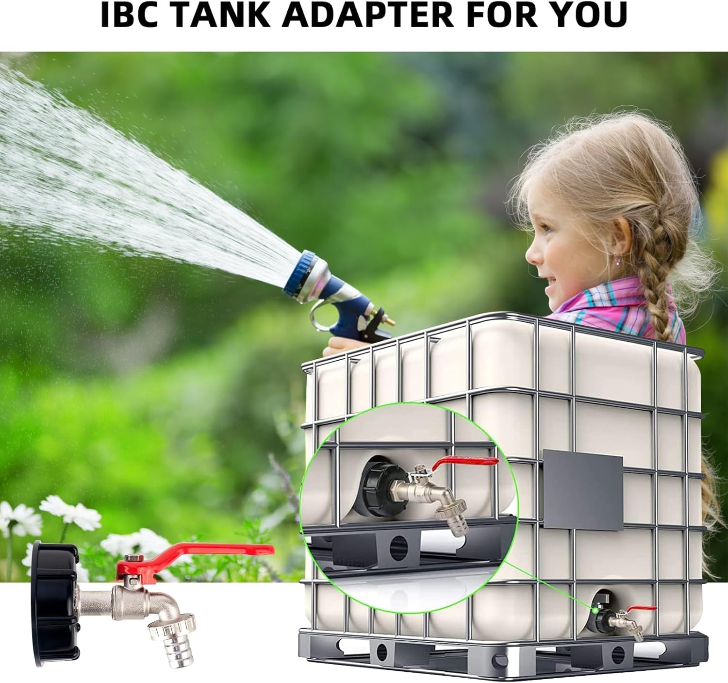 SANTUO 1/2" Leakproof Brass IBC Tank Fittings IBC Tank Adapter IBC Tap for S60x6 Water Storage Tank Tap Tank Garden Hose Connector Replace Valve Fitting Parts (1/2) - Image 4