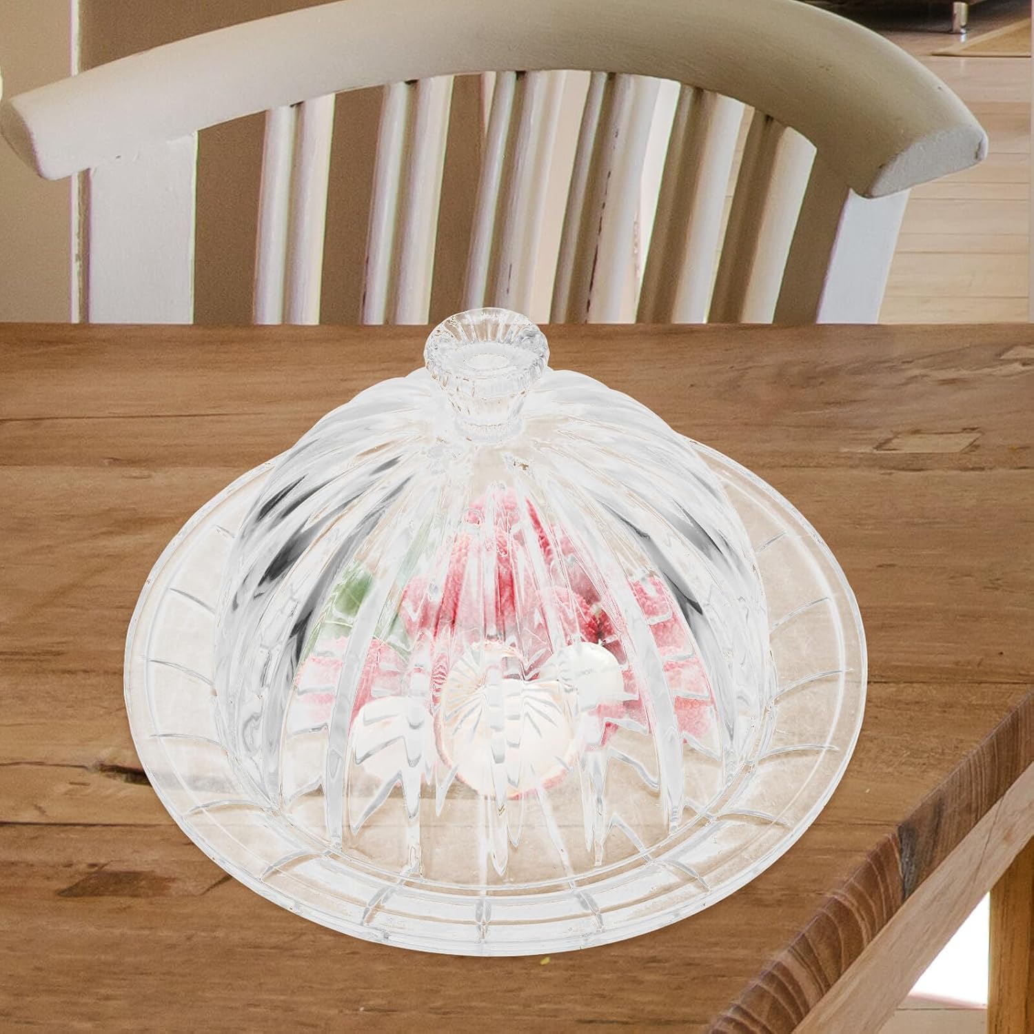 BETOOKY Glass Cake Dome with Lid Dessert Display Stand for Home Buffet, Glass Cake Plate with Cover, Mini Appetizer and Candy Serving Tray