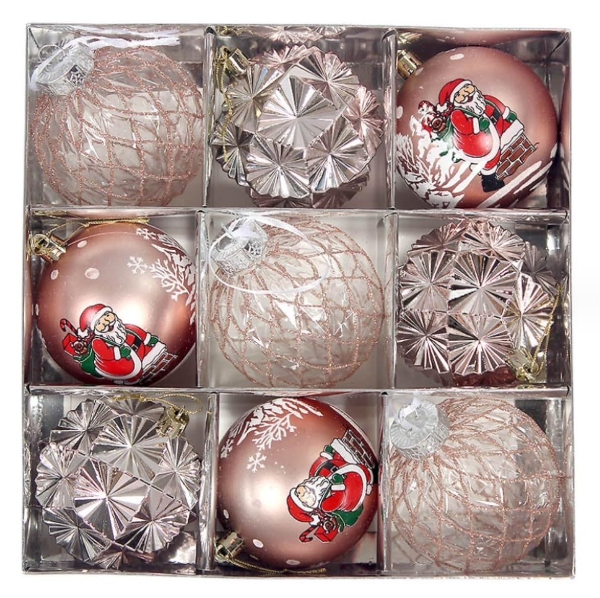 Set de Bolas de Navidad Bolas de Navidad 9 Uds Bolas De Navidad Adornos 8cm Colgante Grande Para Decoraciones Para Árboles De Navidad Para Fiesta De Navidad En Casa Bolas para Arbol de Navidad ( Color