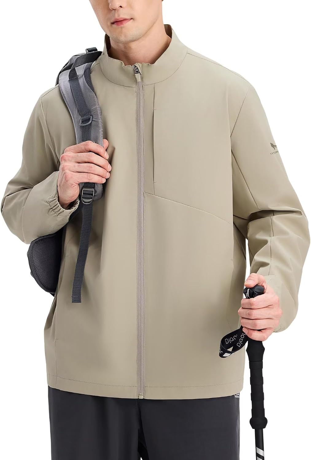 TYSON WOLF Men's Rain Jacket Waterproof Lightweight Rain Shell Raincoat for Golf Hiking Travel Cycling Windbreakers