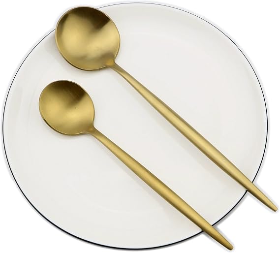 20-Pieces Gold 18/10 Stainles Steel Flatware Set, Knife Fork Spoon Silverware Set, Dinnerware Set Service for 4, Matte Finish, Dishwasher Safe