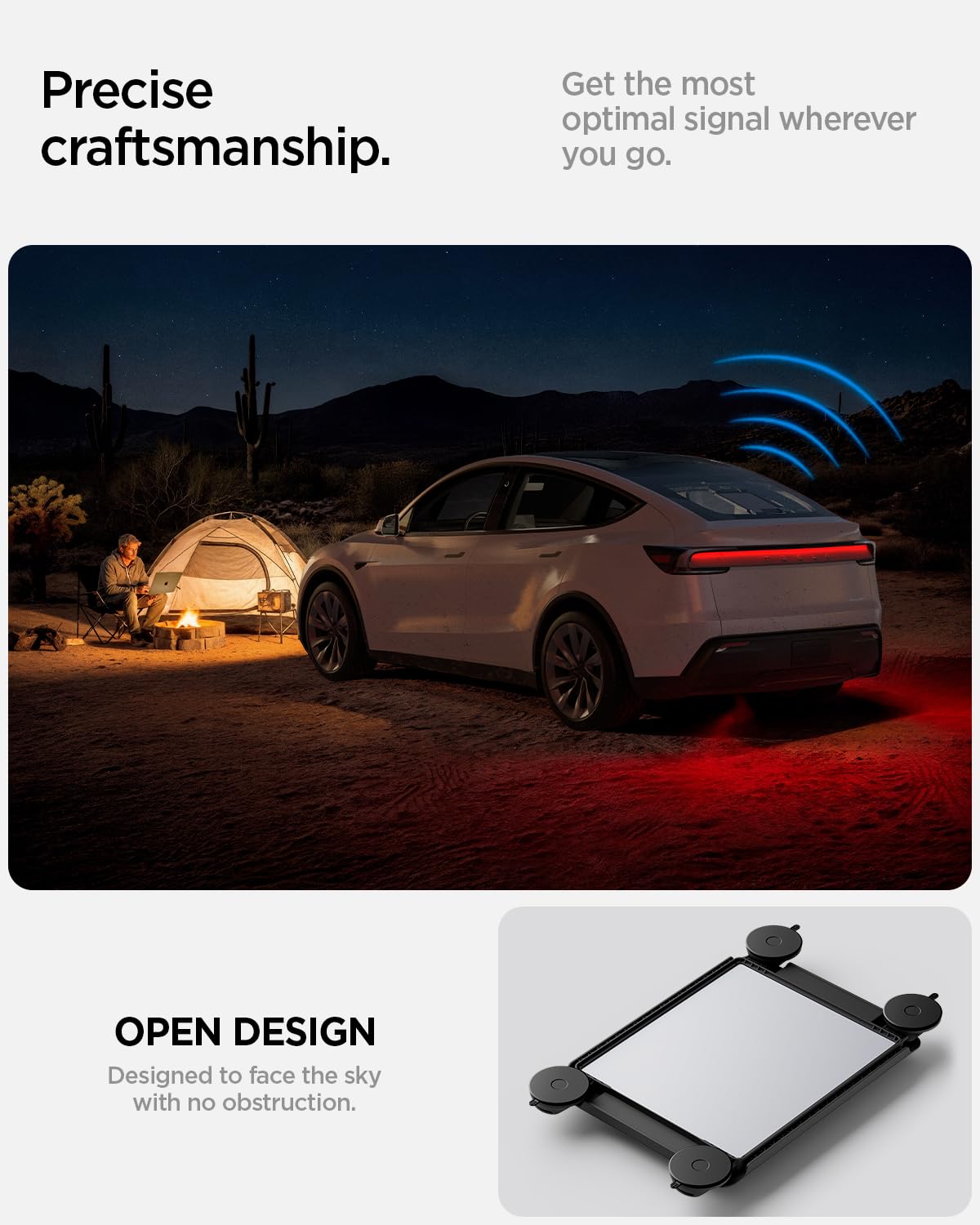 Spigen Supporto Mini Starlink – Design Antivibrazione a Sgancio Rapido con Ventose ad Alta Tenuta (Resistenza 23 kg+), Kit di Montaggio per Auto, Camper, Barche, Finestre, Vetro e Tetto Apribile