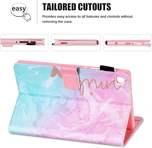 Miniatura 3 de Funda para Galaxy Tab A7 Lite 8.7 versión 2021 (SM-T220  T225), Dteck Slim PU Tablet Case a prueba de golpes TPU Back Shell Flip Stand Case para