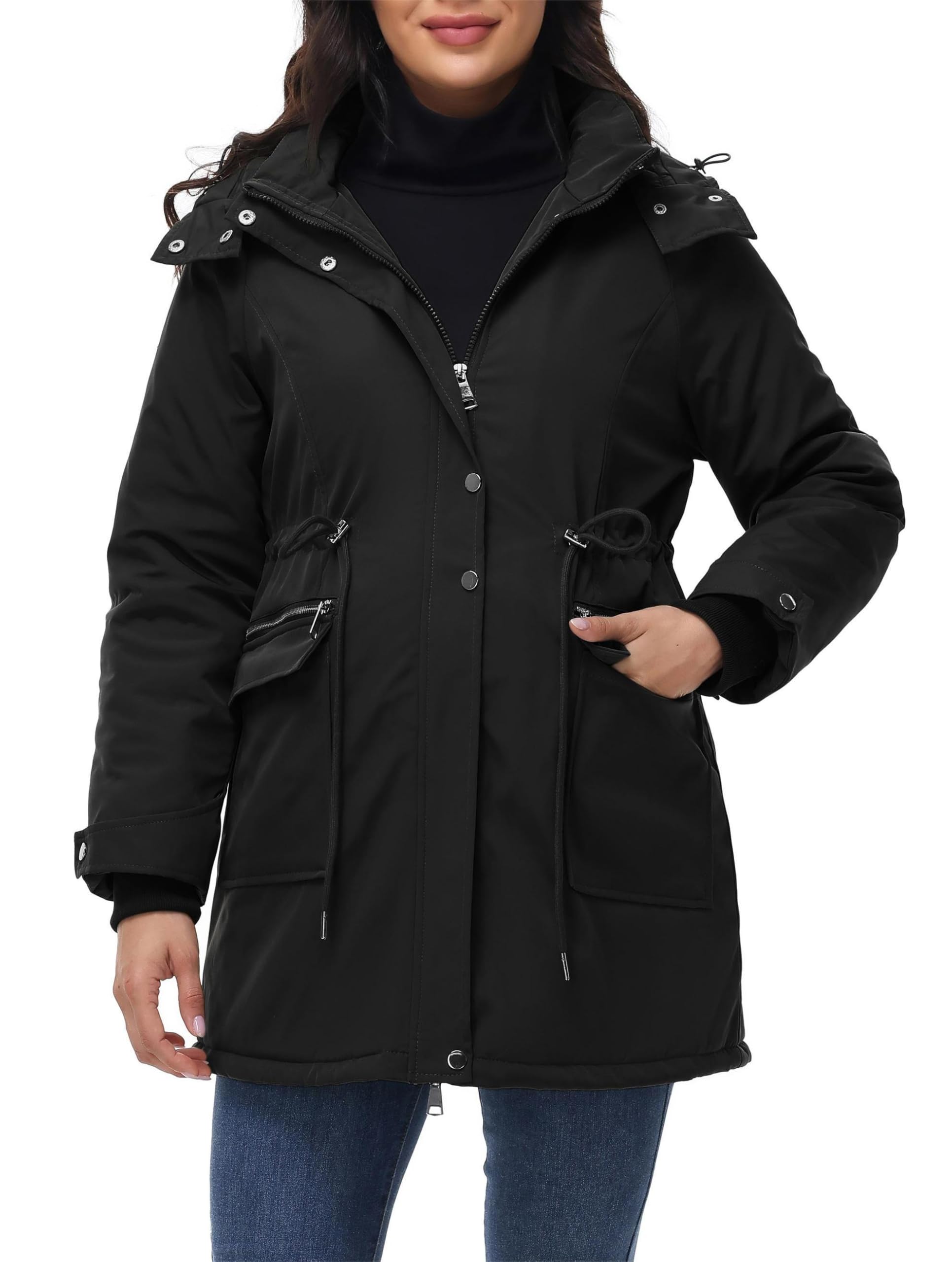 Maacie Wattierte Umstands Baumwolljacke Jacke Stehkragen Wasserdichte Baumwolljacke