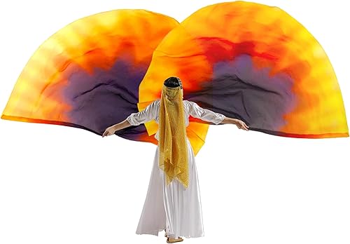 Vista 128 de MUNAFIE Worship Flags Set(2 Flags+2 Rods+1 Storage Bag) for Dance Church Flags for Worship Guard Flag Praise Dance Flags