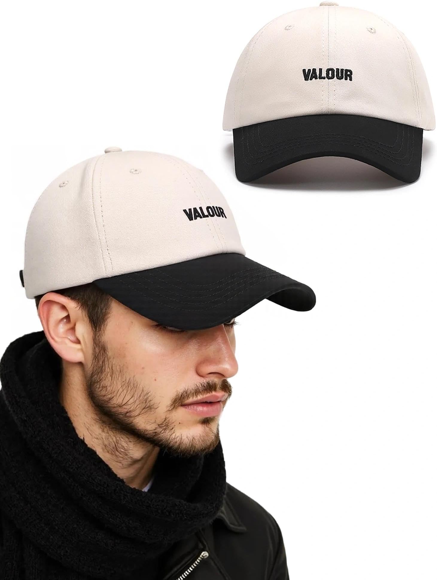 Unisex Sun Hats Adjustable Baseball Cap Embroidered Visor Cap Trucker Hats with Contrast for Casual Wear