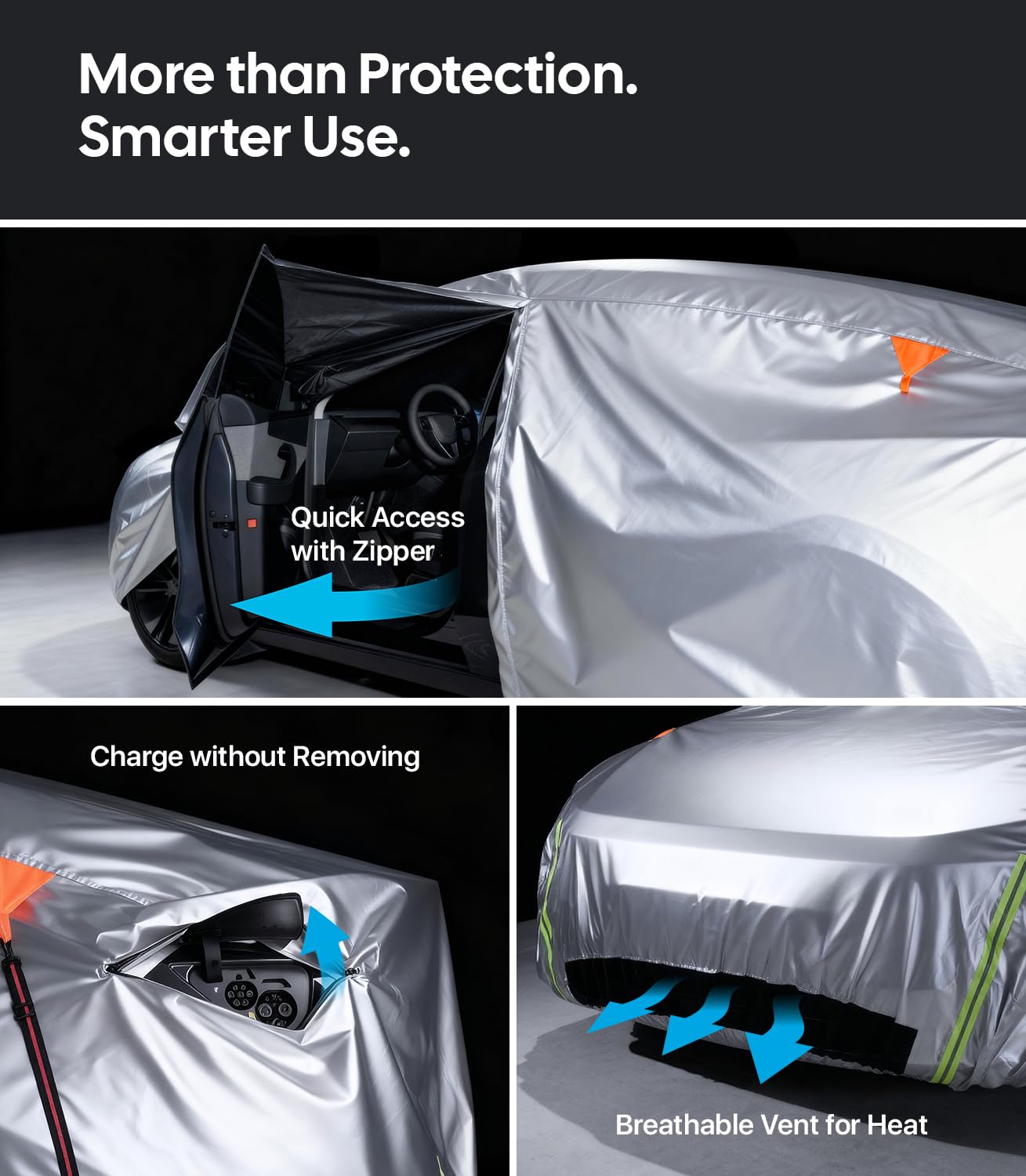 Wigoo Tesla Car Cover Custom Fit for Tesla Model Y 2020-2026 Juniper All-Weather Snow Dust Protection Waterproof Thermal — view 5