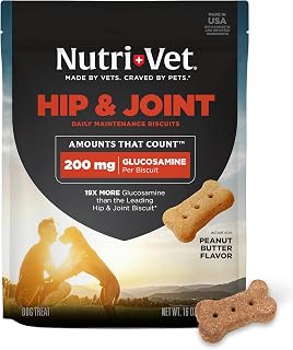 Hip & Joint Dog Biscuits, Dog Treats, 200mg Glucosamine, 16oz | Joint Supplement for Dogs, Hip & Joint Support, Functional Treats, Small Dog Biscuits, Peanut Butter Flavor, Mobility Support