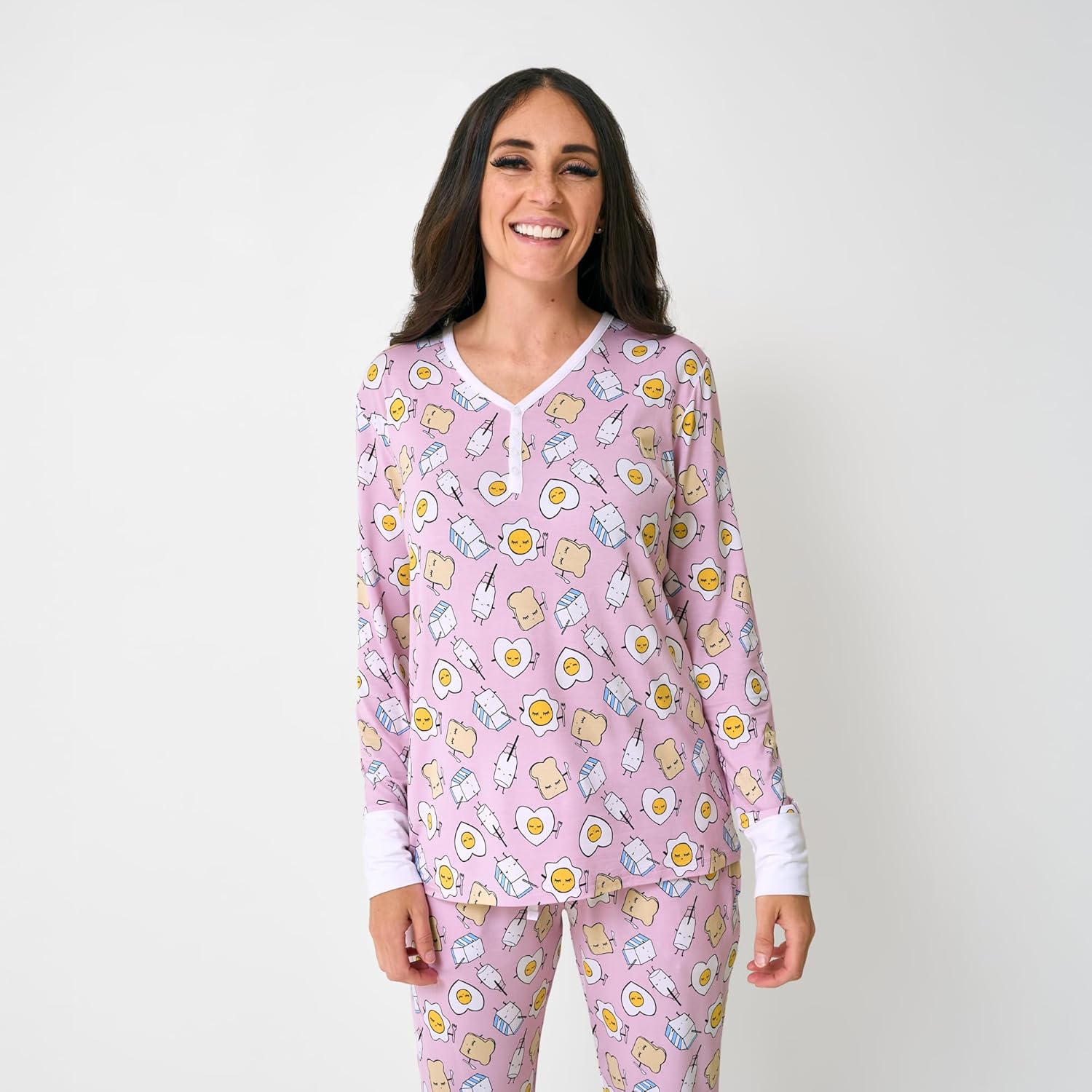 Little Sleepies Womens Pajama Top, Viscose from Bamboo, Henley Button Up Nursing PJs, Family Matching Pajamas for Women Set
