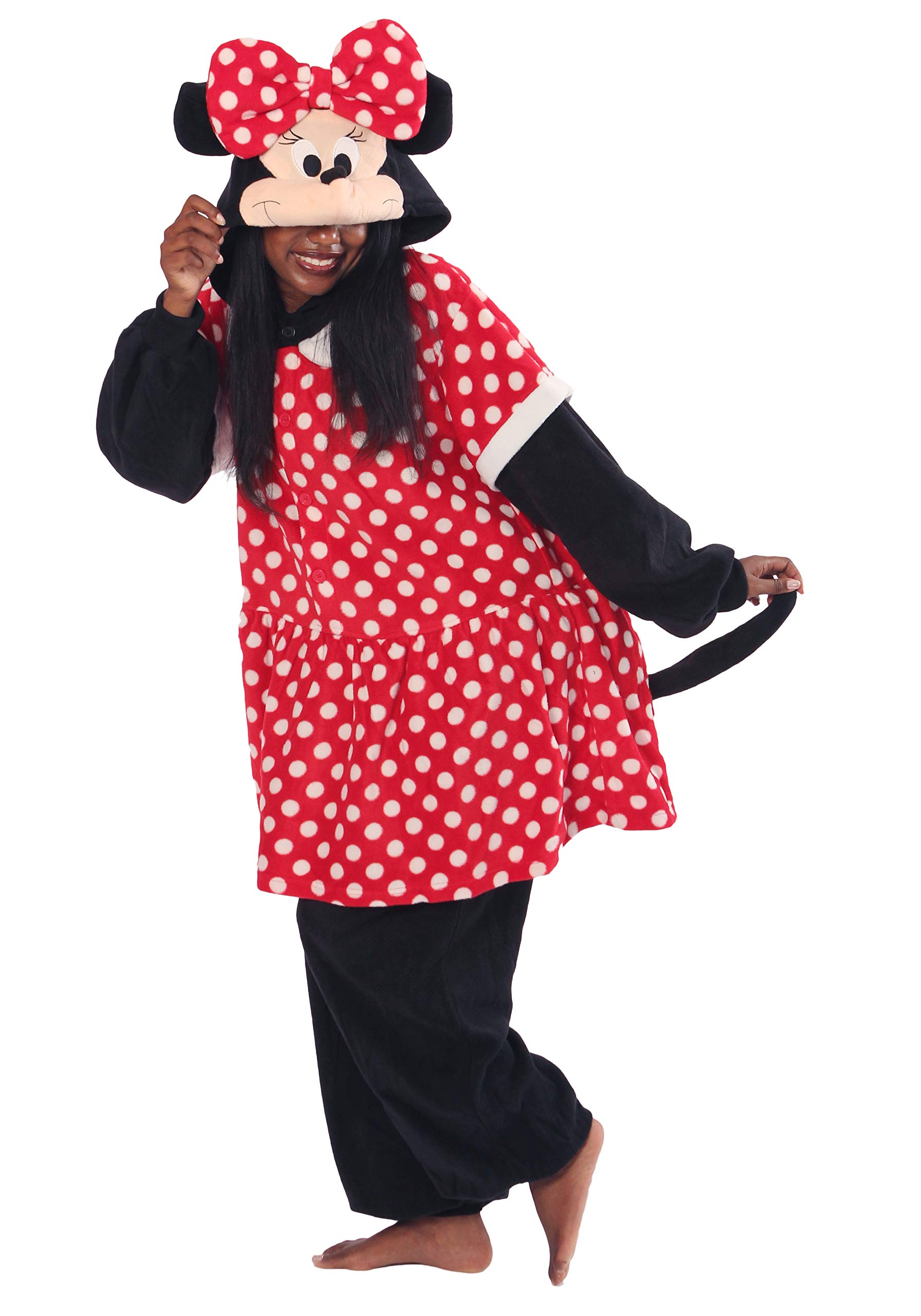 Minnie Mouse Onesie Kigurumi Mono Entero Onesie Disfraz Jumpsuit | SAZAC Kigurumi | para Niños y Adultos | Talla Única (155 – 180+ cm)