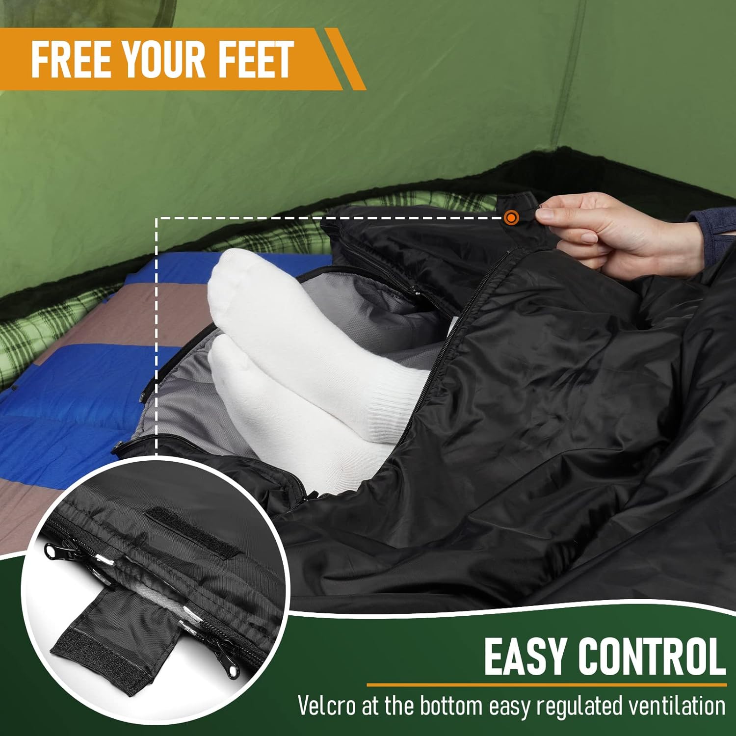 MEREZA Double Sleeping Bag with Draft Tube, 2 Person Sleeping Bags for Adults for Camping, Queen Size Two Person Sleeping Bags for Cold Weather, Cozy & Warm Sleeping Bag Double with Pillow Dark Gray : Sports & Outdoors