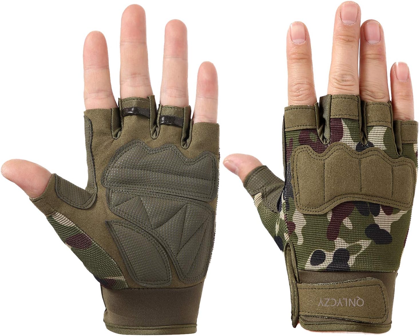 QNLYCZY Tactical Gloves, Fitness Gloves, Outdoor Gloves, Cycling Gloves Motorcycle Bicycle, Shock Absorption, Non-Slip (M, L, XL)