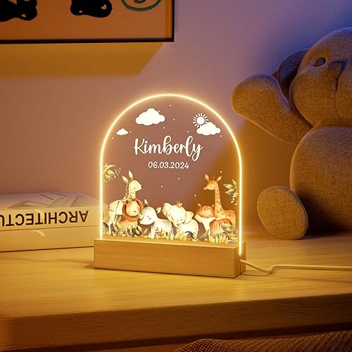 Miniatura 2 de iDIY Regalos personalizados para bebés, luz nocturna con nombre personalizado para la guardería del bebé, regalos personalizados para niñas y niños,