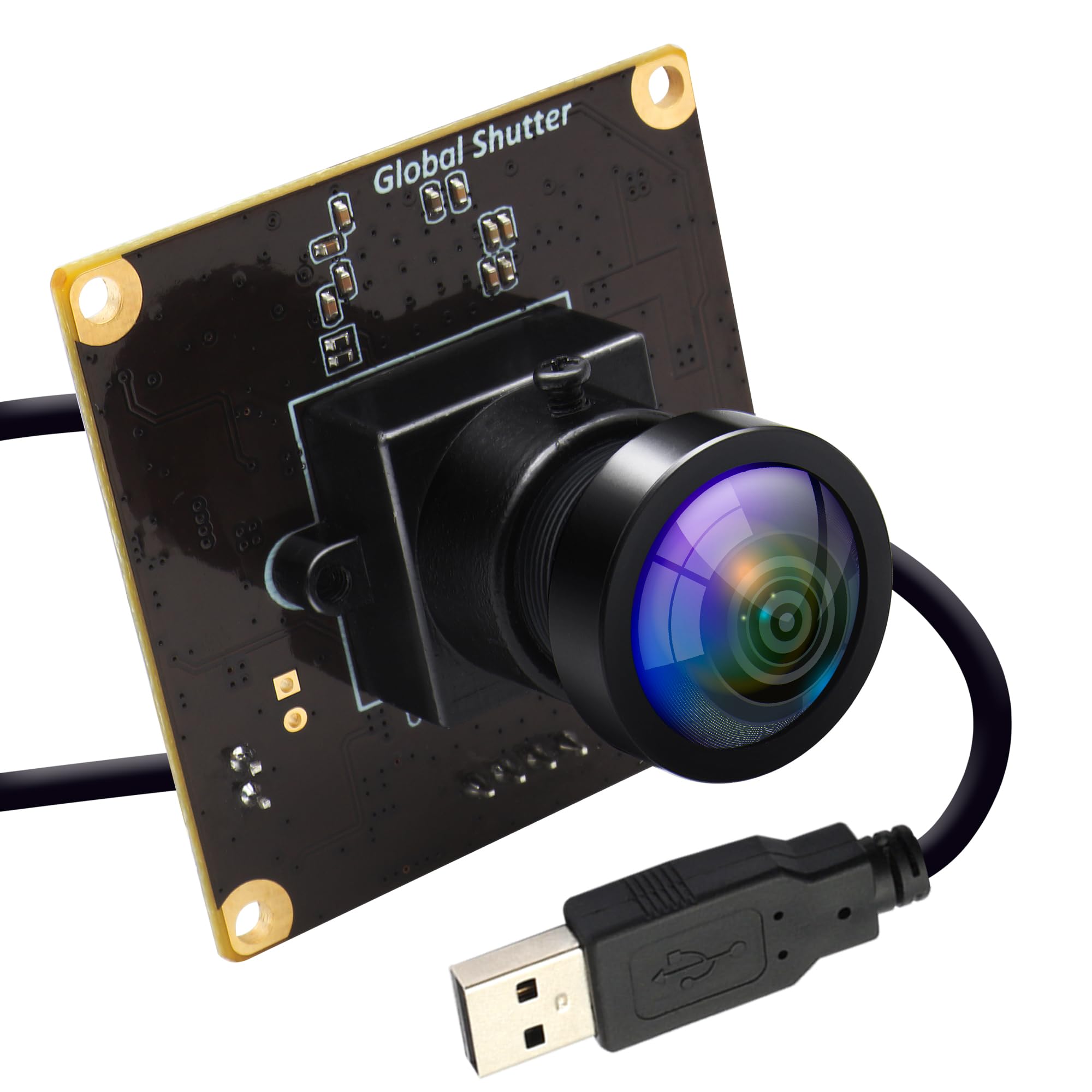 Hotpet High Speed 1080P Wide Angle Global Shutter USB Camera Module 1200P 90FPS Webcamera for Computer Mini UVC Webcam Board with 2.9mm Lens PC Webcam