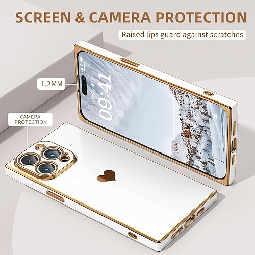 Miniatura 2 de Tzomsze - Funda para iPhone 12 Pro Max (6.7 in), diseño cuadrado estético, funda de silicona con protección completa de las lentes de la cámara,
