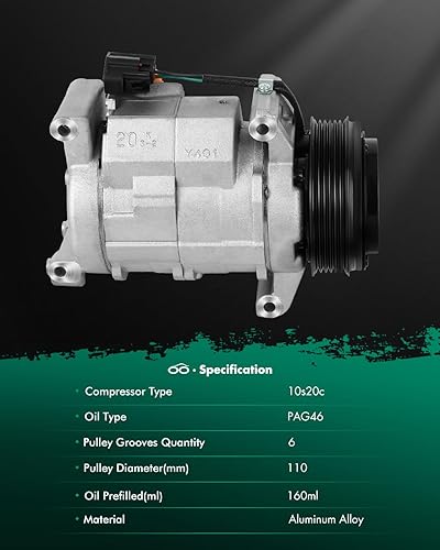 Vista 234 de SCITOO Compresor de CA apto para H-onda Prelude 2.2L 2001 para H-onda Civic para A-cura EL 1.7L 1997 1998 1999 2000 2001