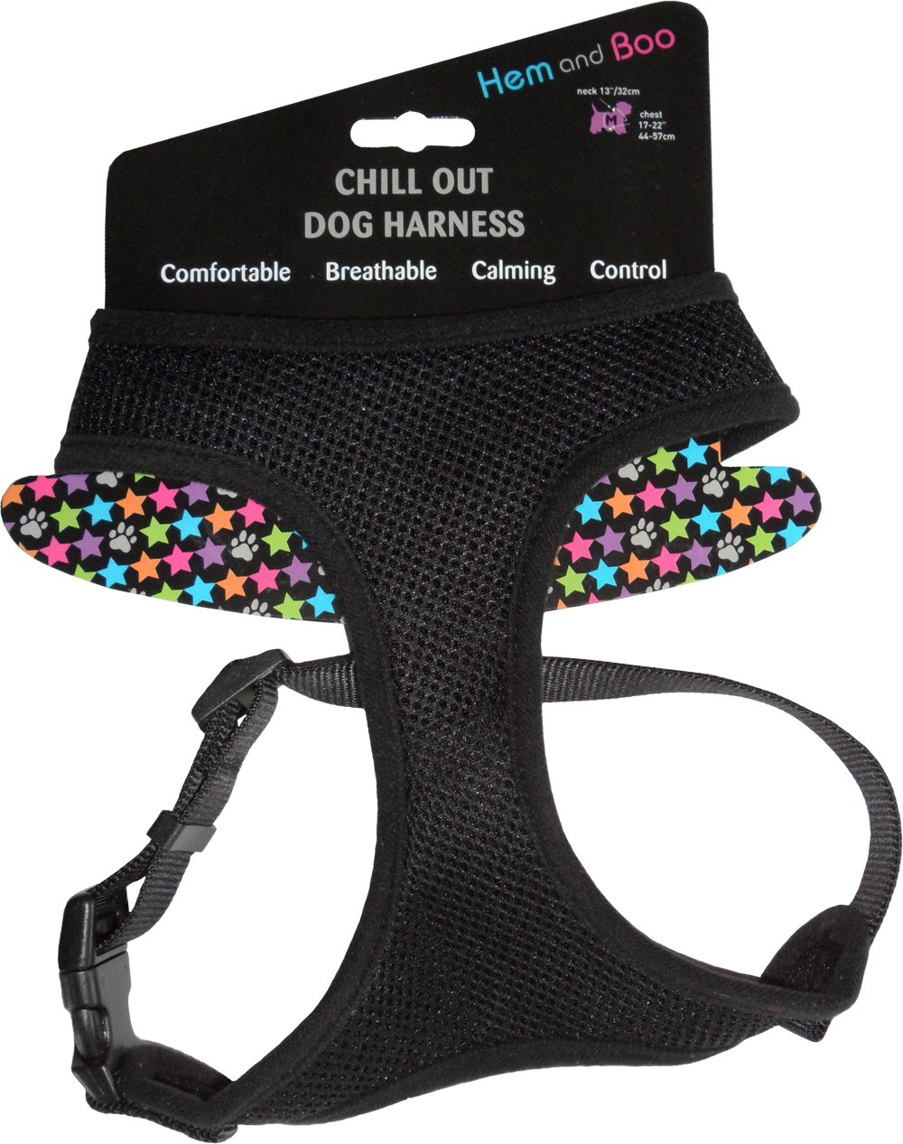 Hem and Boo Soft Mesh Harness, Medium, Black