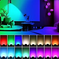 Vista 3 de LED Spot Lights Indoor,RGBW Color Changing Up Light Indoor Remote Control Plant Spotlight Decorative Lights Plug 6 FT Cord with Floor Foot Switch