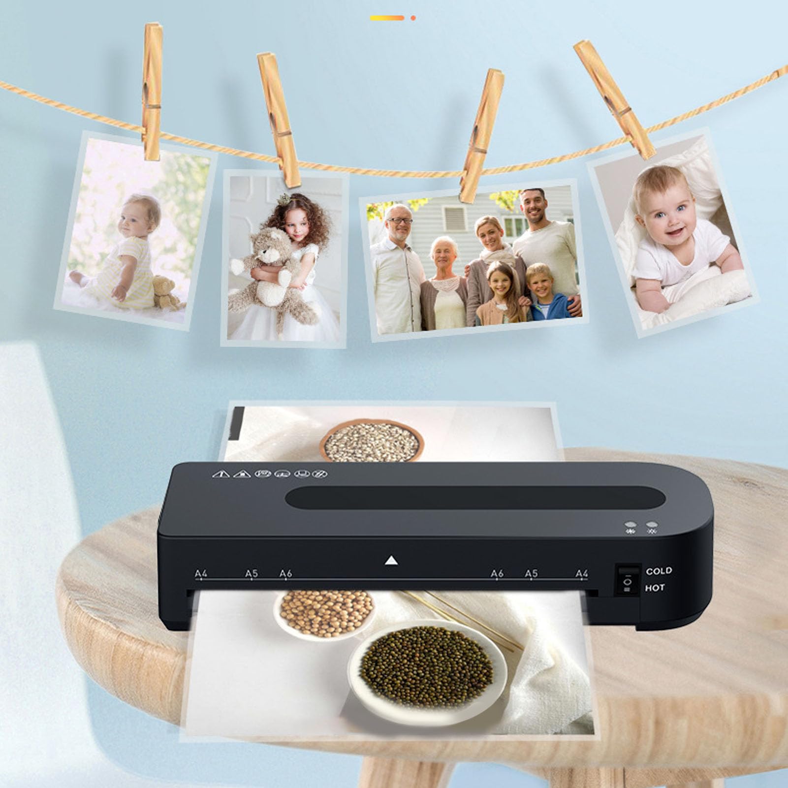 Laminator Maszyna Metalowa Automatyczna Konstrukcja Łatwa w Użyciu Laminator Termiczny Rozmiary A4 A5 A6 Kompaktowa i Przenośna Laminator Biurkowy Do Środowisk Domowych, Biurowych i Biznesowych