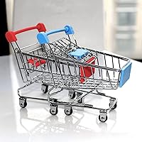 Vista 6 de Mini carrito de compras, carrito de supermercado, mini carrito de compras, mini juguete de almacenamiento de supermercado, adornos decorativos